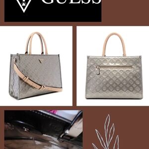 GUESS Taupe Monogram Tote